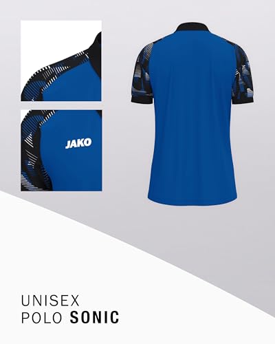 JAKO Unisex Poloshirt Sonic, royal/schwarz, S – Ansicht 4