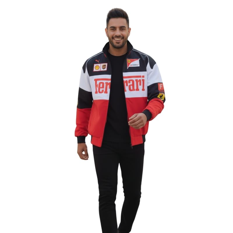 drobe FF1- Motorsport Streetwear Zipper Bomber Biker Jacket For Men-picture-19
