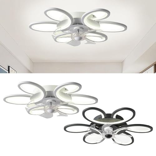 Image of Ceiling Fan Light Fixture for 8-12M2 Mute Fan Lamp for Cafe Living Room Dorm white|Ceiling Fans|Home & Garden