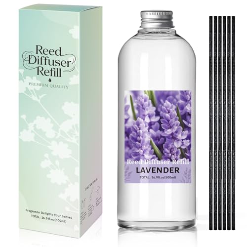 Image of SCENTORINI Reed Diffuser Oil Refill, 16.9oz Lavender Scented Essential Oil