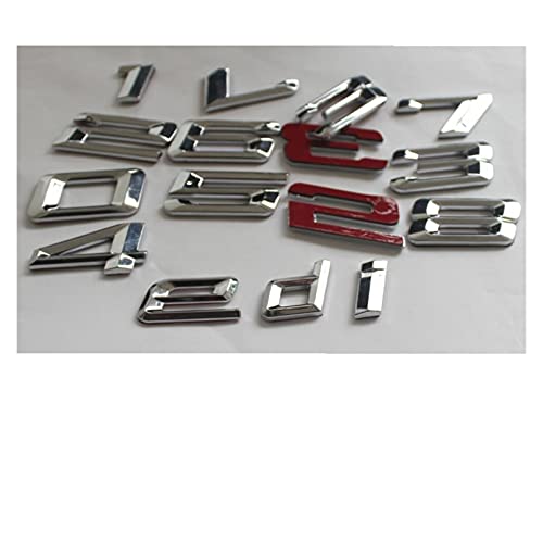 YUYANGZHI Chrome glanzend zilver BUIKSPIEREN Number Letters Words Car Trunk Badge Embleem Emblemen geschikt voor BMW 1… - Afbeelding 3
