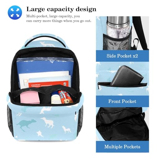 Ensemble de cartables bleu silhouette animal anti-mal de dos - 3