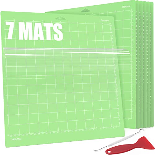 Lzerking Cutting Mat for 7 Pack Accessories and Supplies Standard Replacement Green Cut Pads Cricket Cards for Cutting Machine Maker/Maker 3/Air/Air 2 with Scraper Pick Needle for DIY Project