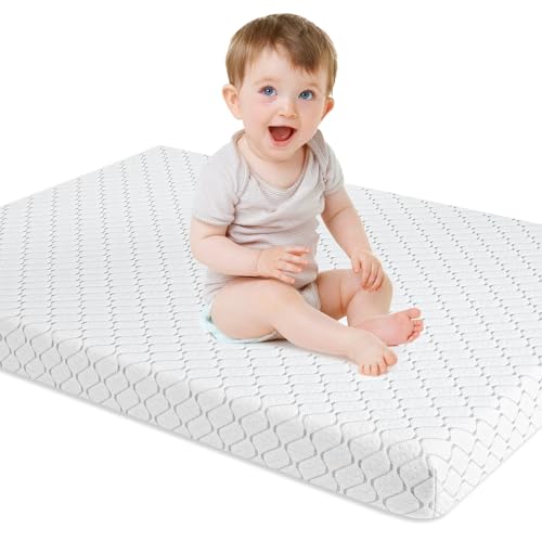 WEVFGHI Pack and Play Mattress Pad, 38"x26" Breathable Dual Sided Memory Foam Pack N Play Mattresses with Removale Washable Cover, Portable Mattress for Pack N Play Mattress for Baby Toddler