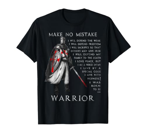 Knight Templar Shirt - Make No Mistake - The Crusader T-Shirt, Men, Black, 3X-Large