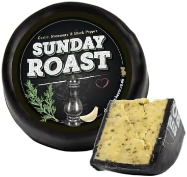 Charcoal Cheese Truckle (200g). A Delicious Cheddar Cheese Created Using Edible Activated Charcoal For A Completely Unique Black Coloured Cheese. The Chuckling Cheese Company.