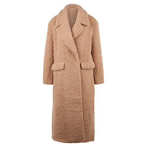 Preisvergleich Produktbild rich&royal Damen Kunstfell Wollmischungs-Mantel, White Coffee, 42