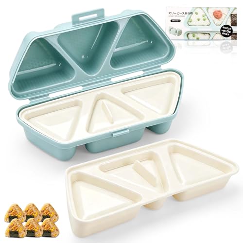 Encuryna 6 in 1 Onigiri Form Set, Dreieck Sushi Maker Große, Antihaftbeschichtet Sushi Onigiri Formen BPA-frei, Antihaftbeschichtung, Leicht zu Reinigen, DIY-Reiskugelform für Onigiri Sushi