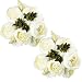 Ogrmar Vintage Artificial Peony Silk Flowers Bouquet for Decoration (White x2)