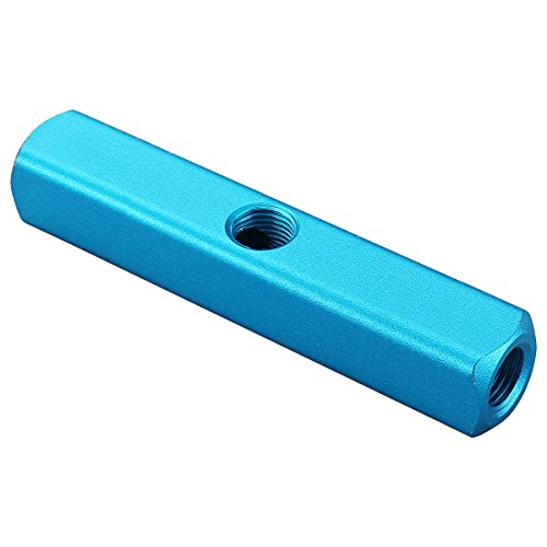 Baomain Manifold Block Pneumatic 4 Way 7 Port 1/4" PT Threaded Ports Quick Connect Air Hose Inline