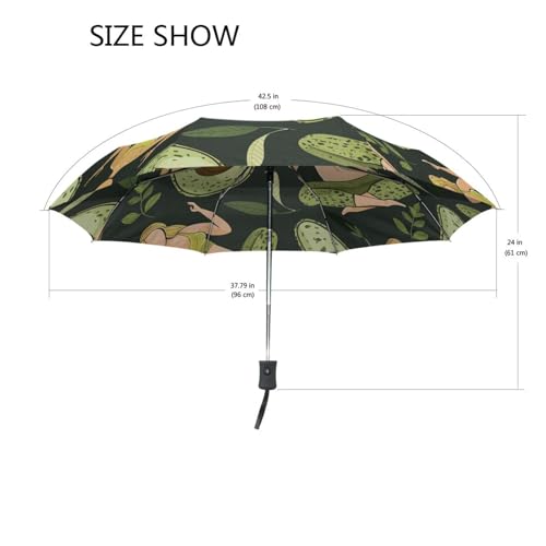 Parapluie automatique vert avocat compact et résistant à la pluie