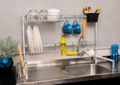 Escorredor de Louça 2 Andares Autossustentável Modular 60cm Suspe...