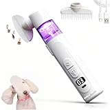 Velytycheon 2 in 1 Pet Combs,Electric Pet Flea Comb - Rechargeable Detangling Brush & Lice Comb for Dogs, Cats, Rabbits Removes Fleas, Lice & Loose Hair from Long & Short Haired Pets