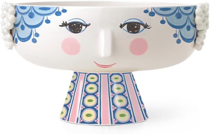 Bjorn Wiinblad Eva Bowl on Stand, Blue, 9.4"D, Gift Box Included