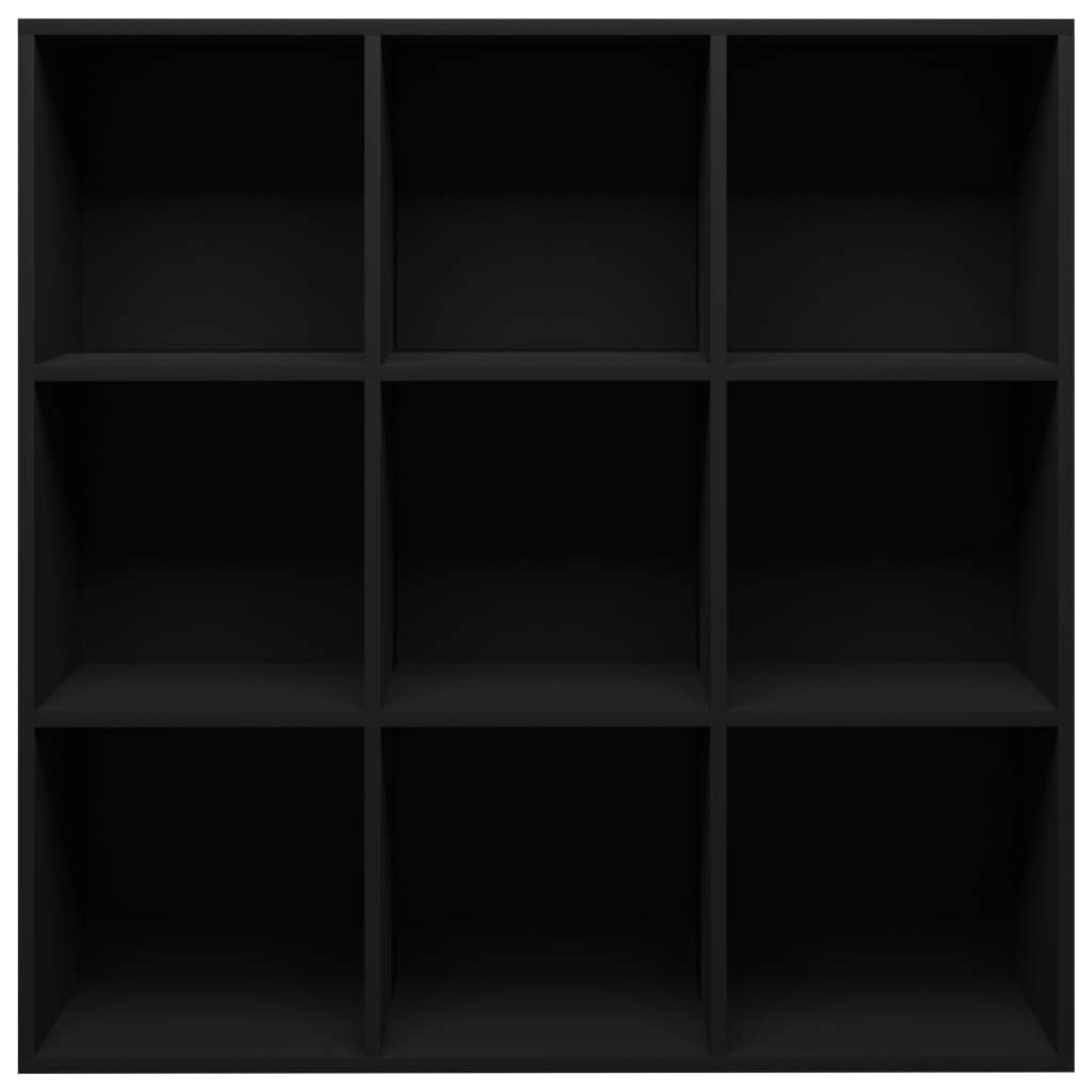 Regał na książki, czarny, 98 x 30 x 98 cm, płyta wiórowa, przechowywanie płyt DVD + CD, ścianka działowa do biura, salonu, regał na książki
