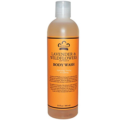 Pack de 2 x Nubian patrimonio de lavado corporal con manteca de karité y lavanda  13 fl oz de flores silvestres
