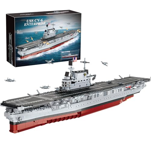 Kit de modélisme de navire de guerre USS CV-6 Enterprise de haute précision avec support