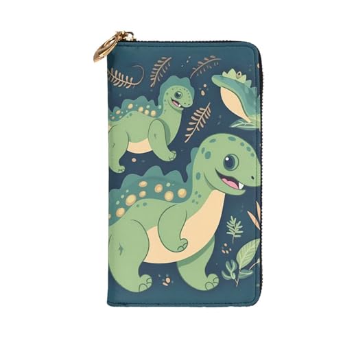 Cute Dinosaur Wallet for Men Women Long Purse Leather Clutch Large Business Handbag Travel Phone Holder Credit Card Holder Money Case with Zipper Leather Wallets Gift2