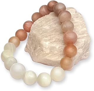 Chitshakti Lab Certified Trust Moonstone Precious Stone Bracelet for Women, Men | Crystal with Healing Benefits - 18 Beads