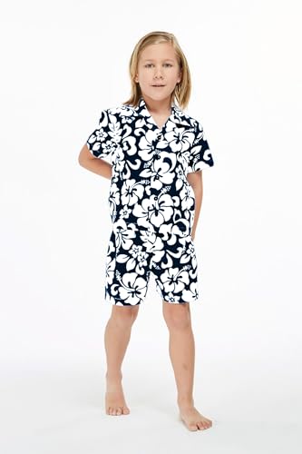 Image of Boys' Aloha Luau Shirt Cabana Set in Signature Prints | 100% Cotton; Button Front Shirt; Signature Tropical Prints; Lightweight Comfort; Vacation Ready