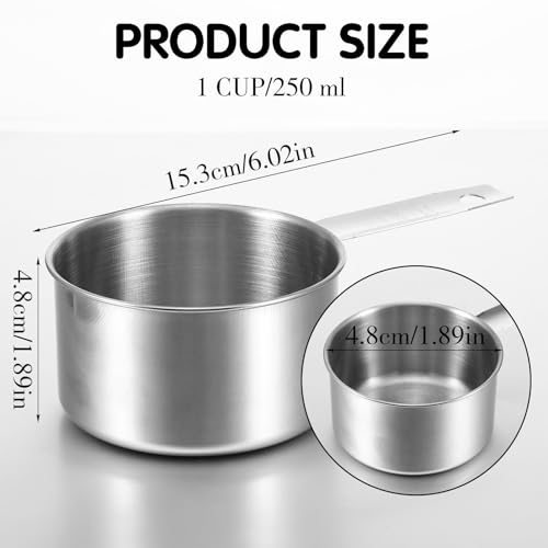 Vaso medidor acero inoxidable 250 ml miniatura 4
