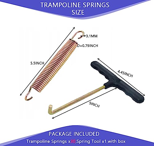 Xxzhiho 30PCS 5.5inch Replacement Springs for Trampoline,Heavy Duty Trampoline Replacement Springs,Trampoline Replacement Parts,Trampoline Spring Tool (30, 5.5Inch)
