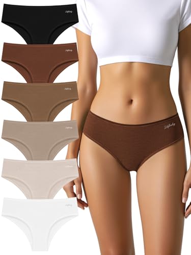 Image of Cotton Underwear for Women Stretch Low Rise Bikini Panties 6 Pack