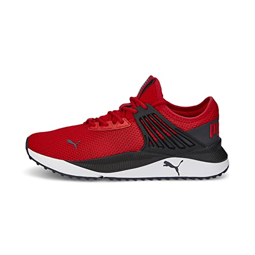 PUMA Tênis masculino Pacer Future, Vermelho de alto risco - puma preto - ébano, 10