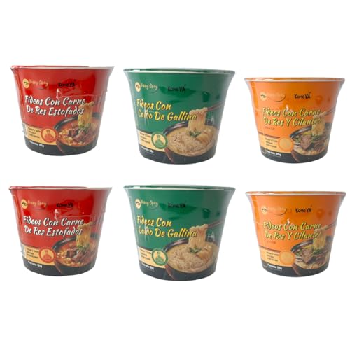 Komeya | Pack 6 Taza Ramen Fideos Instantáneos Sabor Mezclados - Instant Noodle Cup Tallarines Coreano