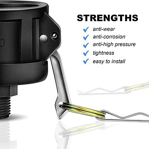 275 330 Gallon Ibc Tote Fittings, Adapter, Tank Drain Adapter For Garden Hose Camlock Garden Water Hose 2 Inch Tote Lock, Black (1) #TOP6