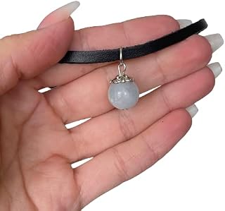 Aquamarine Necklace - Aquamarine Leather - Chakra Healing Stone - Insomnia Crystals - Dainty Aquamarine - March Birthstone Necklace