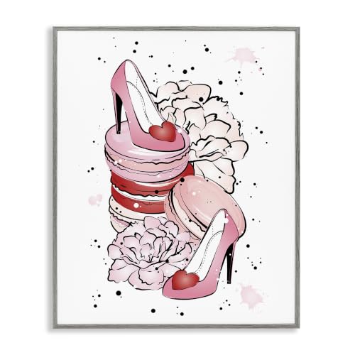 Pink Glam Heels Macarons, 11 x 14 Inch Framed Giclée Print
