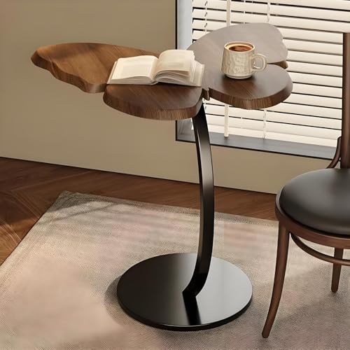 Mesa de centro pequeña moderna tipo C metálica para dormitorio y salón funcional 3