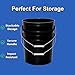 MKS Plastics 3.5-Gallon Bucket with Airtight Lid – Made in USA, Food Grade BPA Free Plastic, Heavy Duty Multi-Use, Metal Handle with Grip, Stackable Storage – Black, 3 Pack