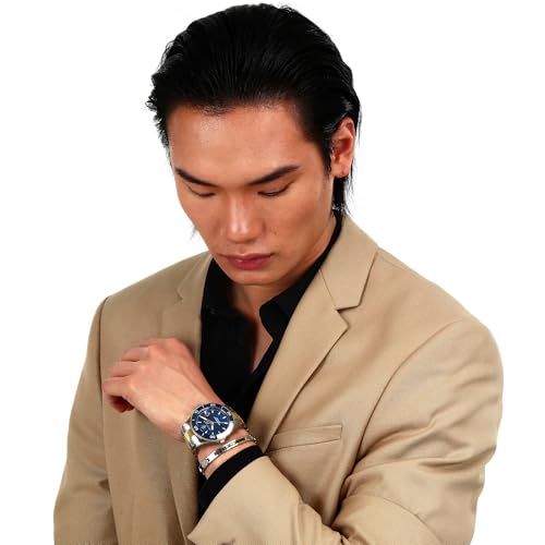 Image of Maserati Lifestyle Men's Luxury Watch, Stainless Steel Case, Quartz Movement, Stainless Steel Strap, 100M Water Resistant Timepiece, Blue Dial, 2 Years Warranty - R8873600007