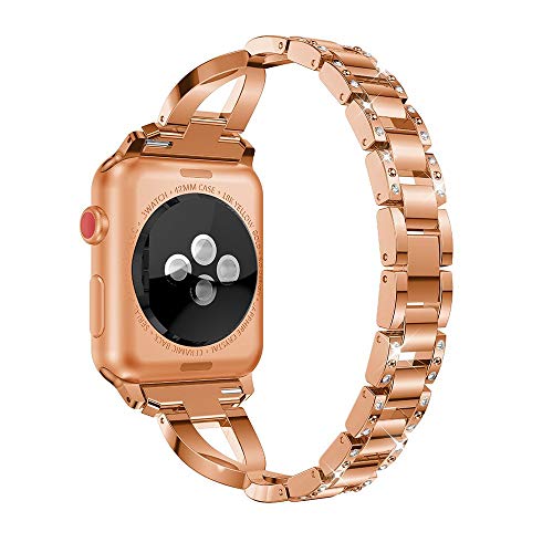 Pulseira Luxury X compatível com Apple Watch 41mm 40mm 38mm - Marca LTIMPORTS (Rose Gold)