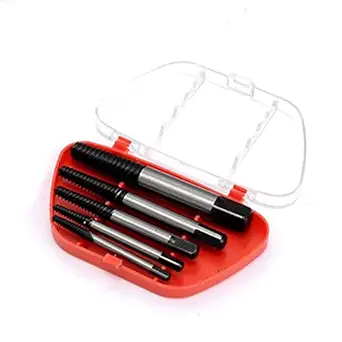 H9 5Pcs Damaged Broken Stud Pipe, Bolts & Screws Reverse Extractor Removal Drill Bit Tool Kit (3-19 mm) for Thread Recovery