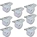 Uxcell a16081600ux0092 Furniture Trolley 1 Inch Diameter Iron Top Plate Silent PVC Fixed Caster Wheel 8pcs (Pack of 8)
