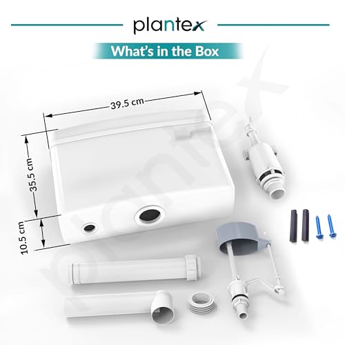 Image of Plantex Flush Tank for Toilet with 8 Ltr Water Capacity /Flushing Cistern for Bathroom /Polypropylene Toilet Flush Tank - Pack of 1 (White)