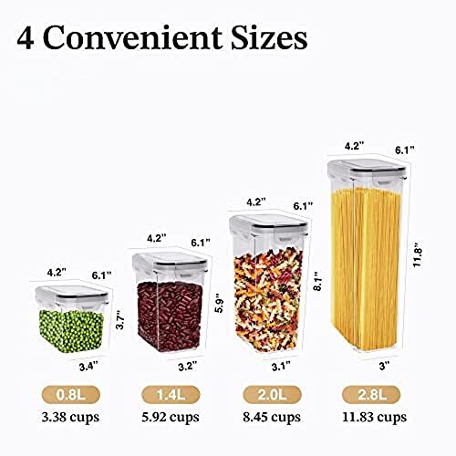 Chef's Path Airtight Food Storage Container Set - 7 PC - Kitchen & Pantry Organization - BPA-Free - Plastic Canisters with Durable Lids Ideal for Flour, Sugar & Much More - Labels, Marker & Spoon Set
