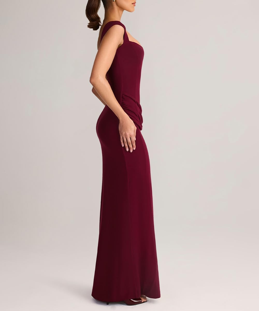 Women's Prom Maxi Dress Sleeveless Ruched Sexy Bodycon Cocktail Slit Wedding Guest Dress Elegant Evening Long Gown - Image 4