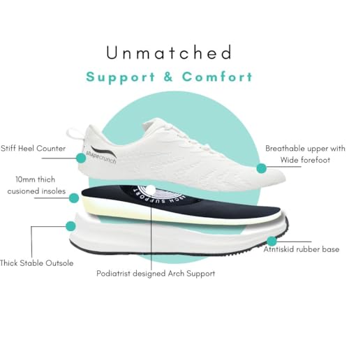 SHAPECRUNCH Men's Arch Support Shoes White - Image 7