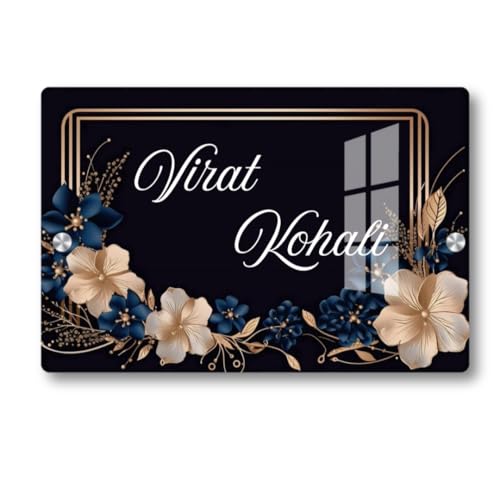 Image of Royal Personalized Door Name Plate for Home Entrance 12x8 inch - Ideal for Home, Office, and Outdoor Entrances || Door name plates - Perfect as a Gift (Rectangle K)