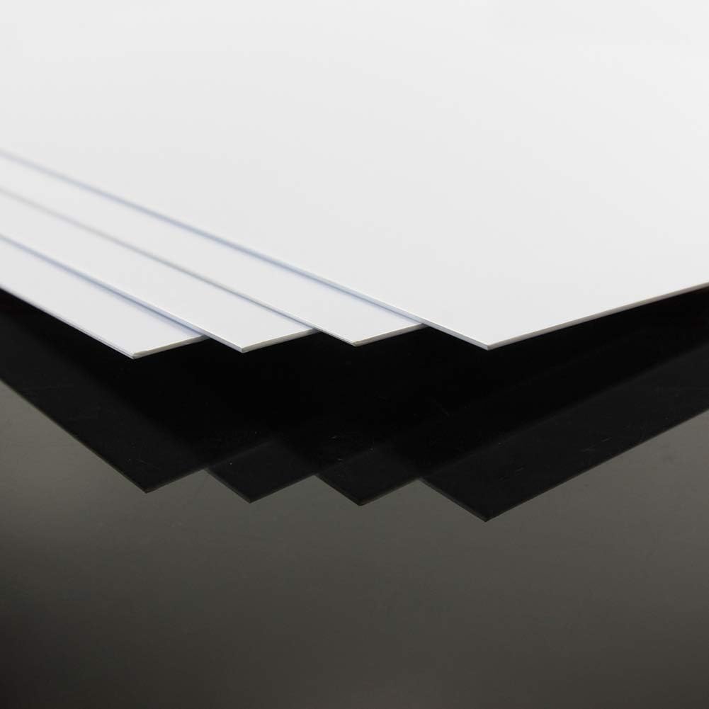 ABS1710 10pcs 1mm Thickness 170mm x 250mm White Polystyrene Sheets 9.84'' x 6.69'' ABS Styrene Sheets for Model Train Layout (1mm-10pcs)