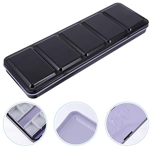 EXCEART 1 Conjunto de Latas de Aquarela Vazias Paleta 24 Grades Estojo de Tinta de Metal Organizador