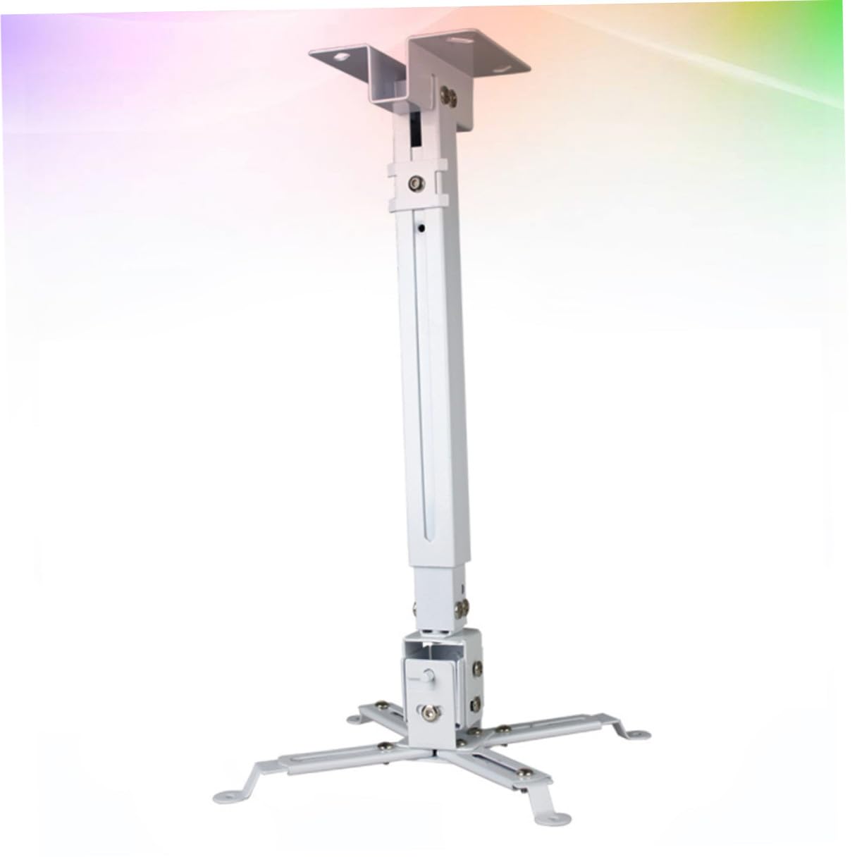 Supporto per Proiettore da Soffitto in Ferro Bracci Doppi Articolati Regolabili, Portata 15kg, Piastra da Soffitto, per Proiettori LED Orientabili