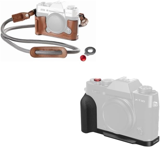 X-T30 III Half Leather Case with Shoulder Strap+X-T30 III/X-T30 II/X-T30 L-Shape Grip