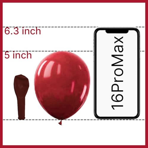 Image of PartyWoo Burgundy Balloons 50pcs 5 Inch Small Dark Chestnut Red Maroon Balloons for Graduation Wedding Thanksgiving Birthday Bachelorette Citizenship Strawberry Theme Party Decorations Red-Y62