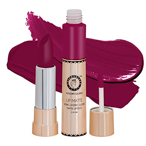 Image of Colors Queen 2 in 1 Matte Lipstick | Lip Matte | Long Lasting Gloss, Waterproof, Non Transferable| (23 - Cherry)