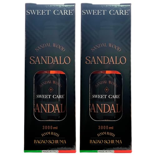 2x Bagnoschiuma SANDALO Con Dispenser, Per Un'Idratazione Delicata Che Lascia La Pelle Morbida e Dolcemente Levigata, Grazie Alla Formulazione Con Intensa Fragranza Al Sandalo 3000ml